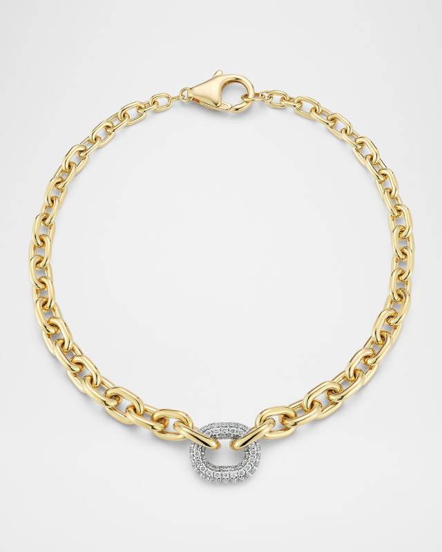 Morrell Graduated Link Bracelet with Single Diamond Link